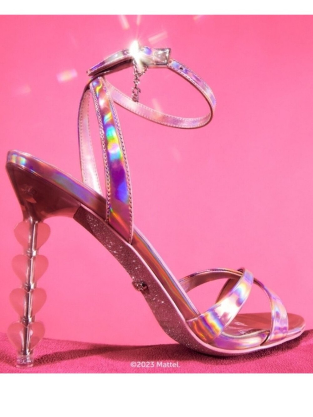 Barbie Iridescent Heart Strappy Heeled Sandal